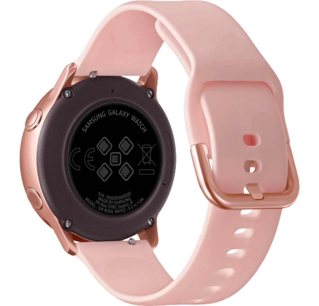 Rose Gold Samsung Galaxy Watch Active, 40mm Aluminium case, Silicone band.3