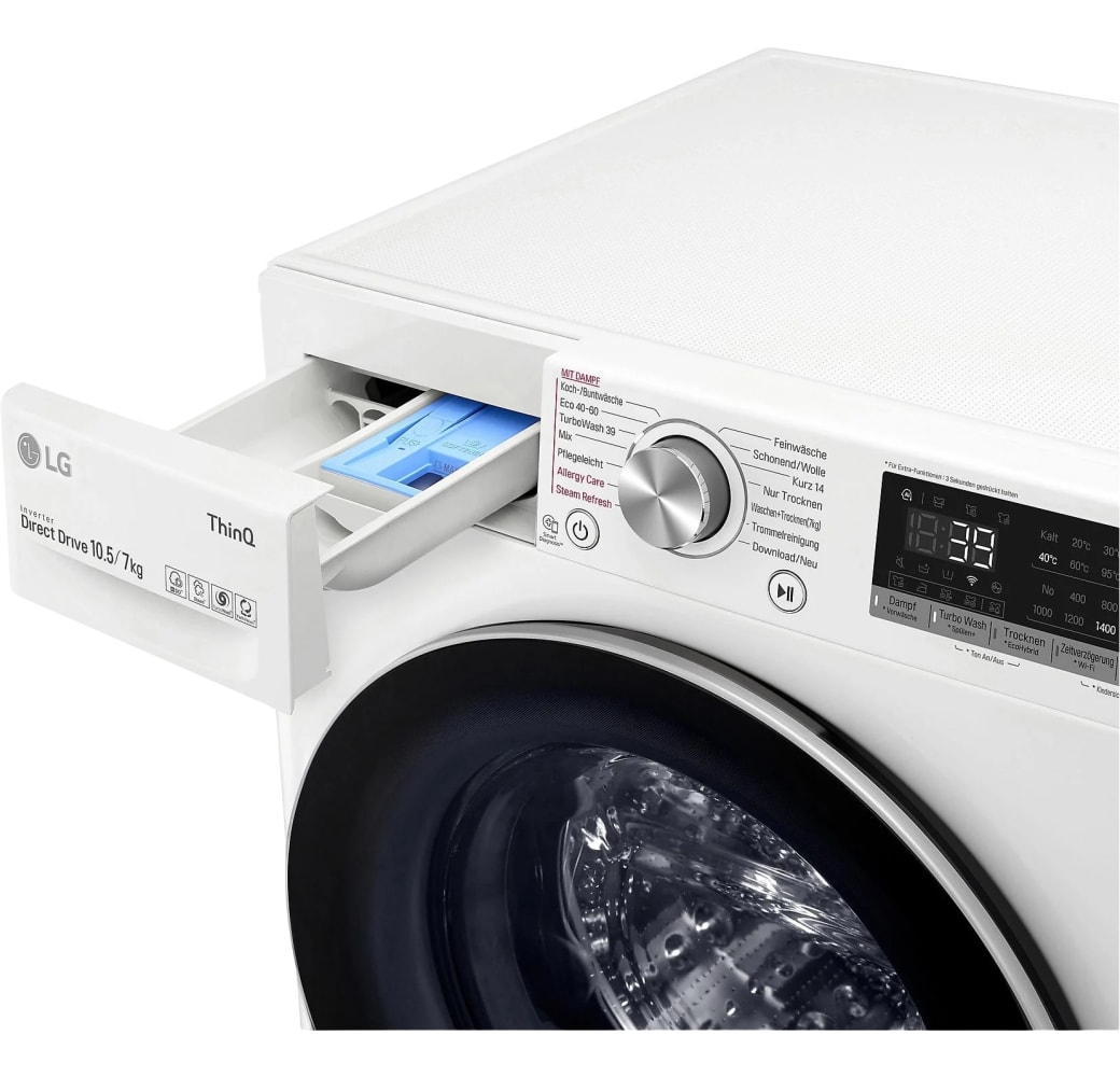 White LG V7WD107H2E Washer Dryer.4