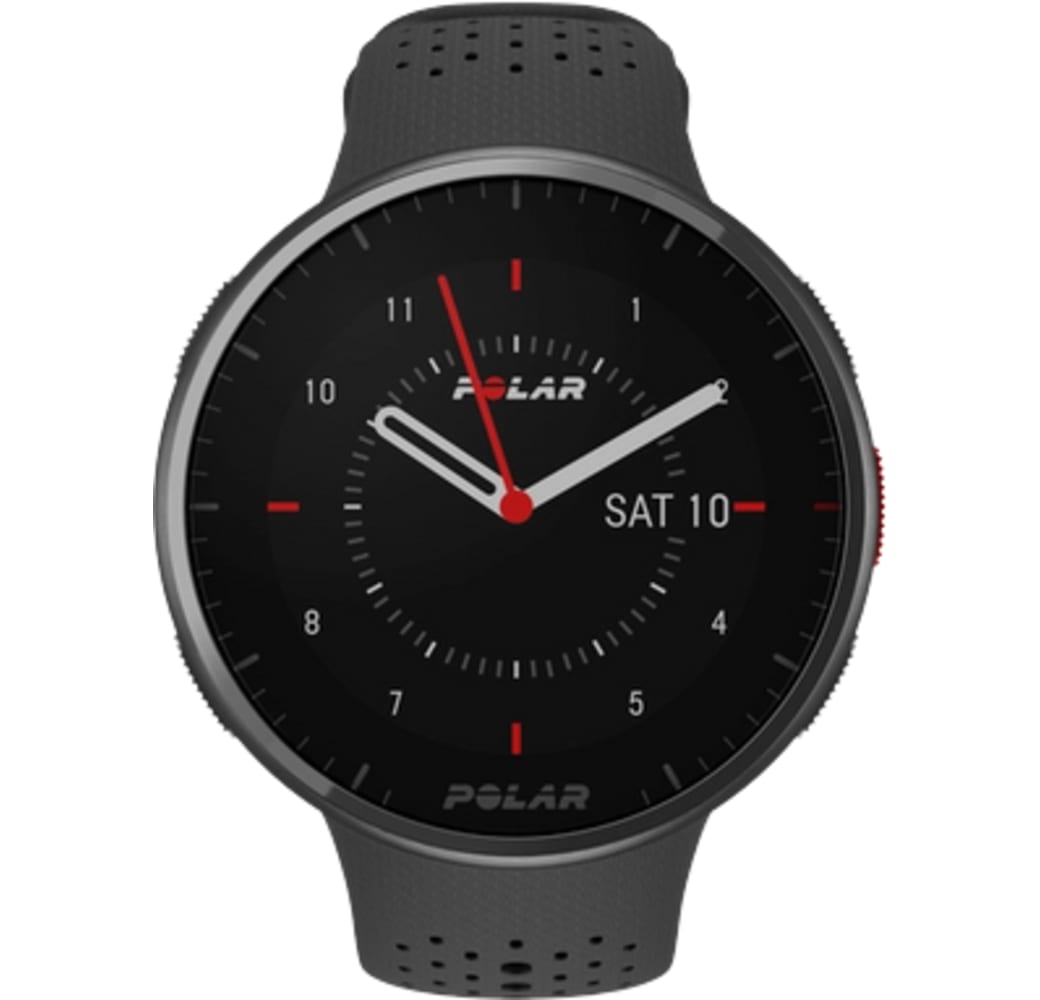 Carbon Gray Polar Pacer Pro smartwatch, kunststof behuizing, 45 mm.2