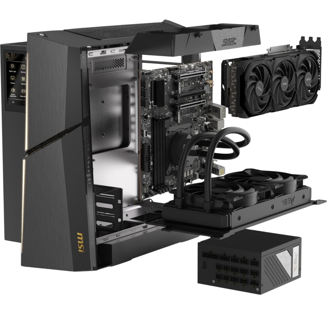 Black MSI MEG Trident X2 14NUF7-280AT Gaming Desktop - Intel® Core™ i7-14700KF - 32GB - 1TB SSD - MSI GeForce® RTX 4070 Ti.4
