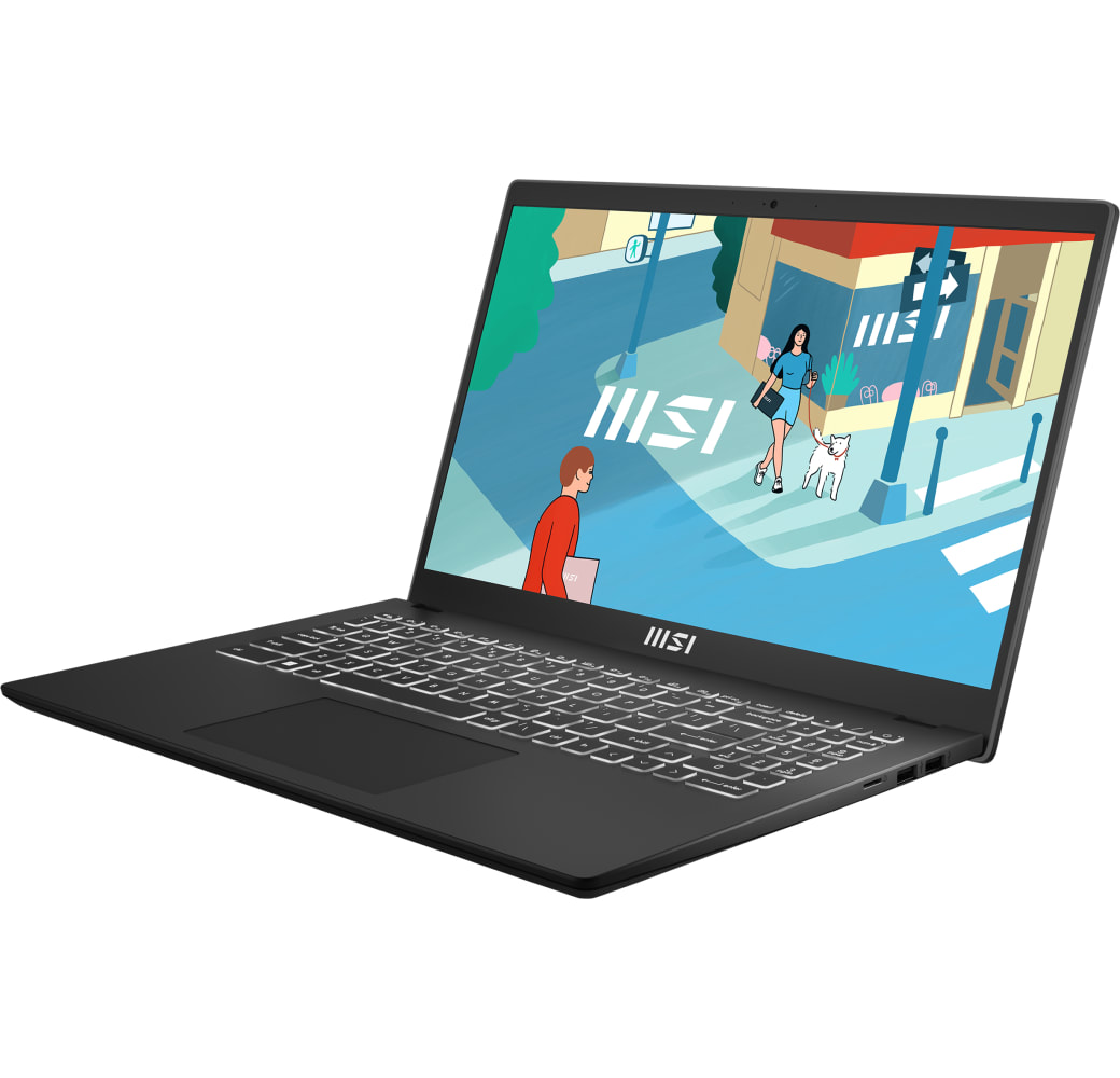 Zwart MSI Modern 15 B12MO-1009 Laptop - Intel® Core™ i5-1235U - 16GB - 512GB SSD - Intel® Iris® Xᵉ Grafik.1