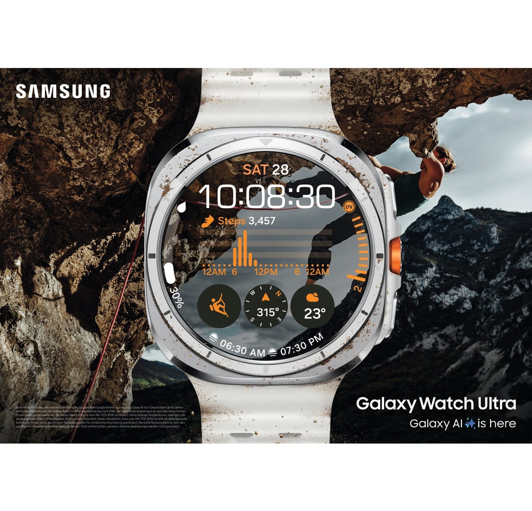 Negro Reloj inteligente Samsung Galaxy Watch Ultra LTE, caja de titanio, 47 mm.6