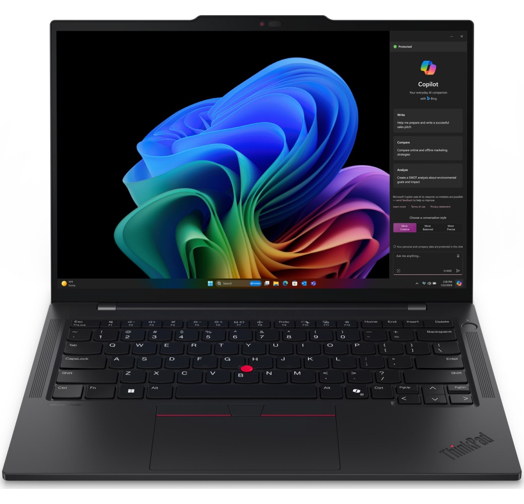 Black Lenovo ThinkPad T14s Gen 6 Copilot+ PC Laptop - Qualcomm® Snapdragon X Elite - 32GB - 1TB SSD - Adreno™ Onboard Graphics.1