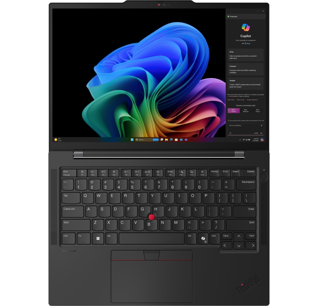 Black Lenovo ThinkPad T14s Gen 6 Copilot+ PC Laptop - Qualcomm® Snapdragon X Elite - 32GB - 1TB SSD - Adreno™ Onboard Graphics.4