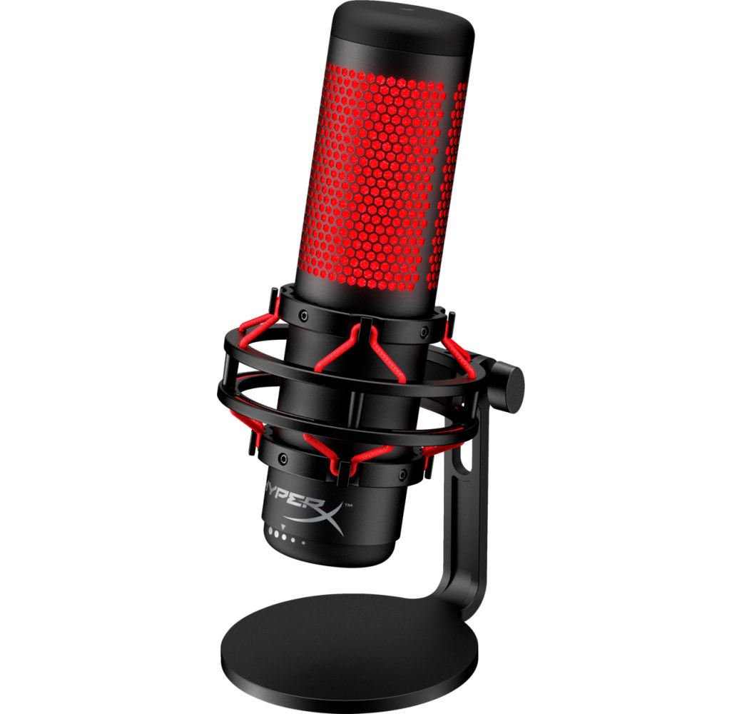 Black HyperX QuadCast USB Microphone.5