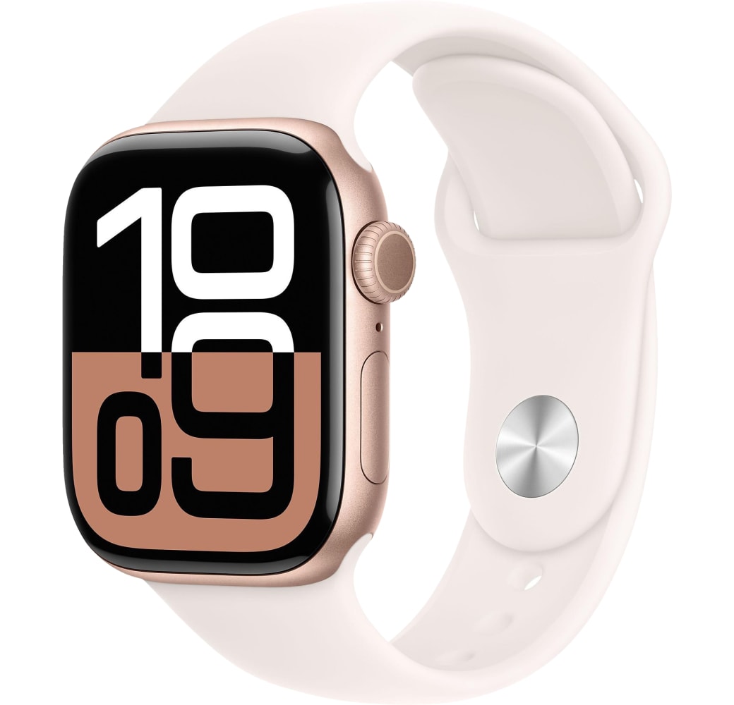 Rosé Apple Watch Series 10 GPS, aluminium behuizing, 42 mm.1