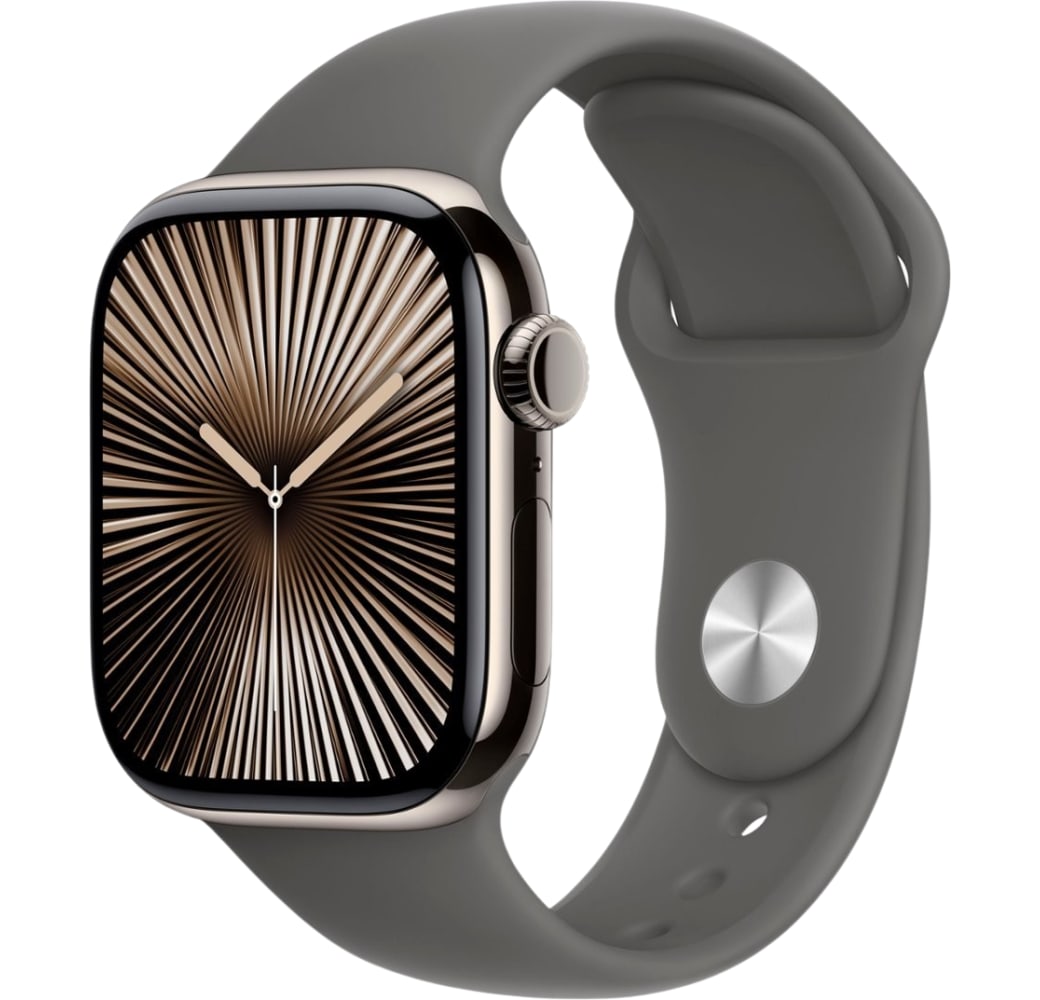 Steingrau Apple Watch Series 10 GPS + Cellular, Titangehäuse, 46 mm.1