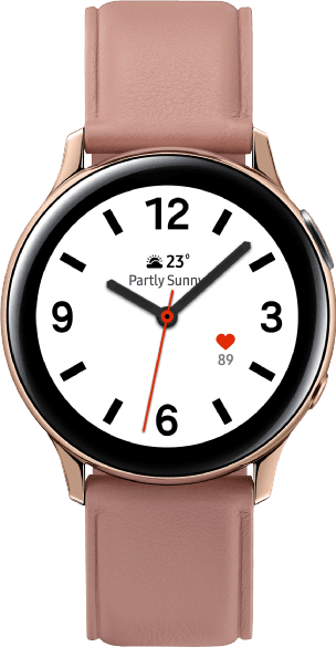 Rent Samsung Galaxy Watch Active2 40mm Stainless Steel Case Leather Band From 9 90 Per Month