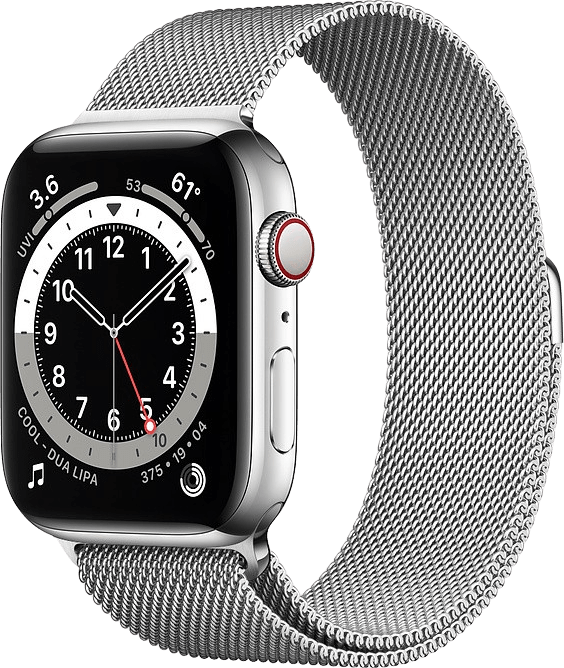 Rent Apple Watch Series 6 GPS + Cellular , 44mm Stainless steel case,  Milanaise Loop from €39.90 per month
