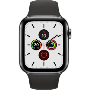 Apple Watch Series 5 GPS + mobiel, Roestvrij Staal Behuizing, 44 mm