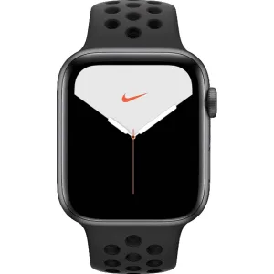 Apple Smartwatch Apple Watch Nike Serie 5 GPS, Space Grau Aluminium-Gehäuse mit Sportarmband, 44 mm Aluminium-Gehäuse, Sportarmband