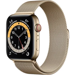 Apple Watch Series 6 GPS + mobiel, roestvrijstalen behuizing, 44 mm