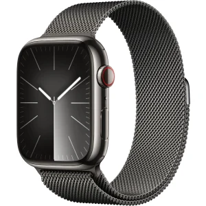 Apple Watch Series 9 GPS + Cellular, roestvrijstalen kast, 45 mm