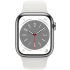 White Apple Watch Series 8 GPS + mobiel, roestvrijstalen behuizing, 41 mm.2