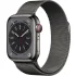 Grijs Apple Watch Series 8 GPS + Cellular, roestvrijstalen kast, 41 mm.1