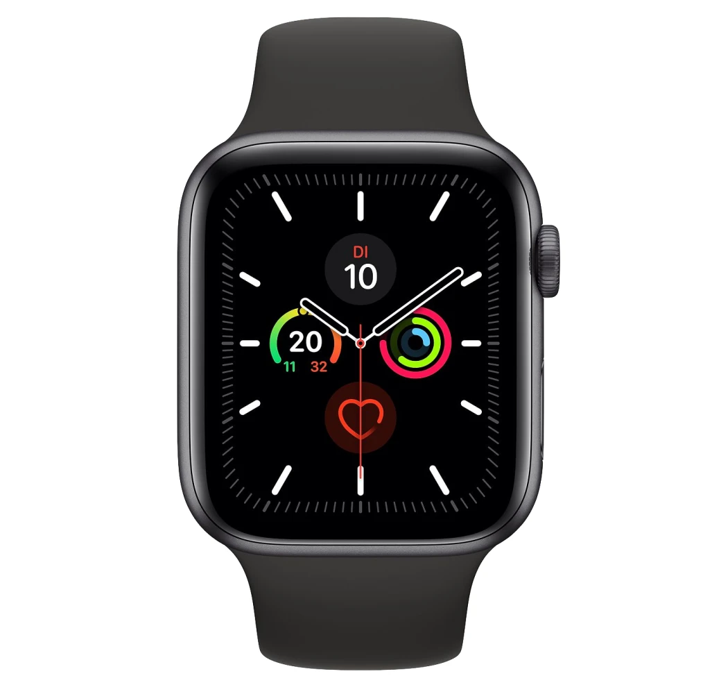 Schwarz Apple Watch Serie 5 GPS + Cellular, 40-mm-Aluminiumgehäuse, Sportarmband.1