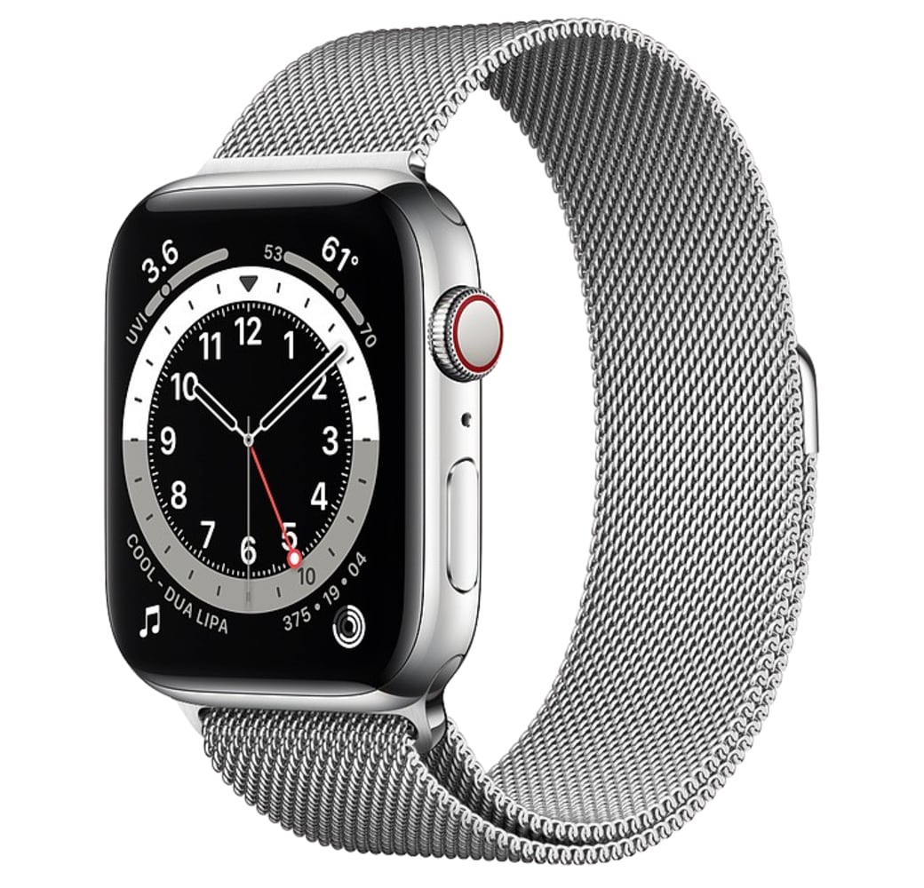 Silber Apple Watch Series 6 GPS + Cellular , 44 mm Edelstahlgehäuse, Milanaise Loop.1
