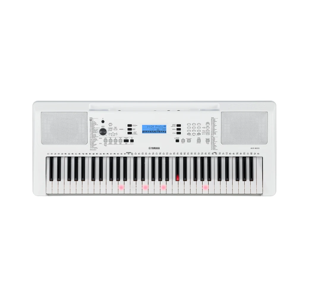 Zilver Wit Yamaha EZ-300 61-toetsen draagbaar keyboard.1
