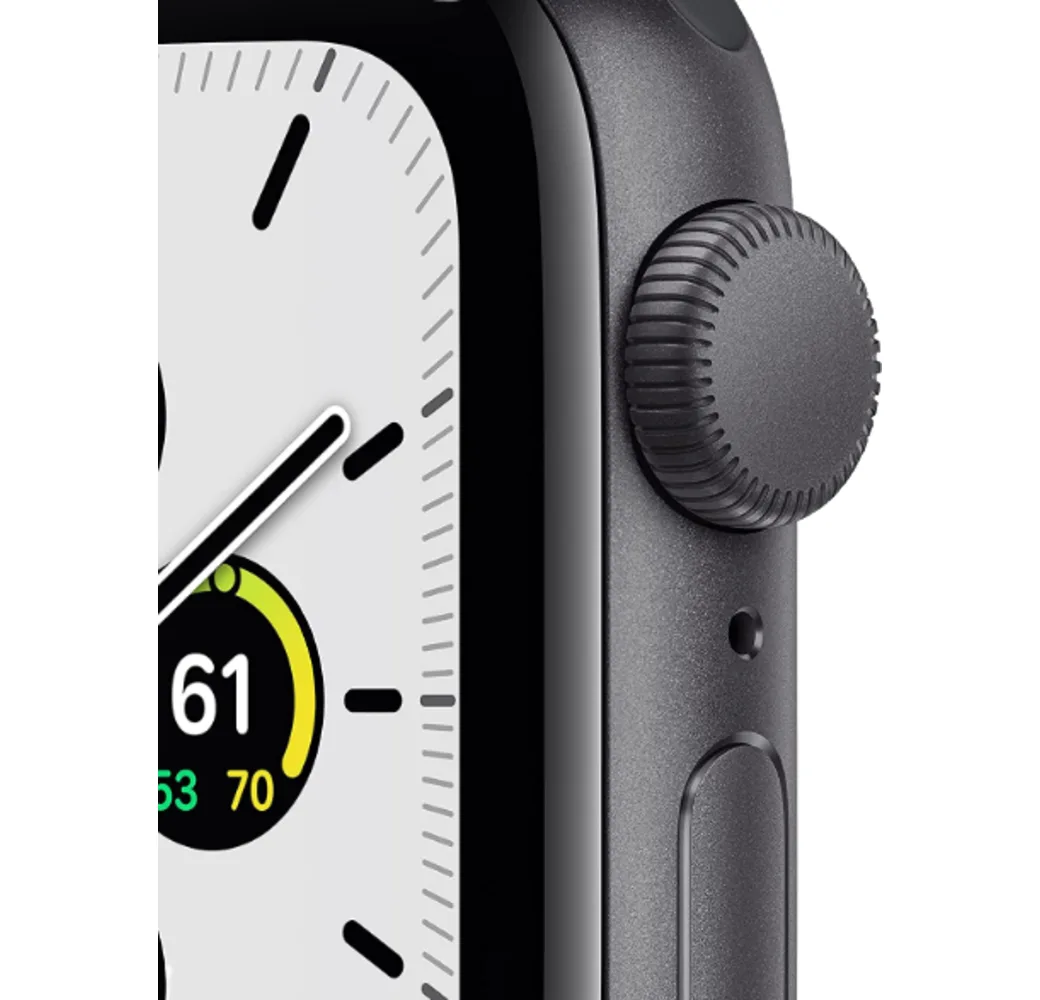 Midnight Apple Watch SE GPS + Cellular, caja de aluminio en gris espacial y correa deportiva, 40mm.2