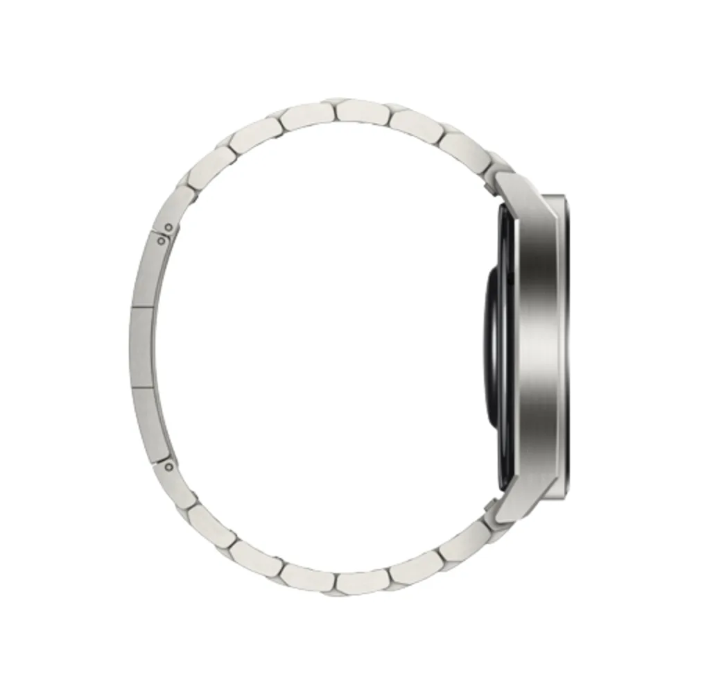 Silber Huawei GT 3 Pro Smartwatch, Titangehäuse und Edelstahlarmband, 46 mm.3