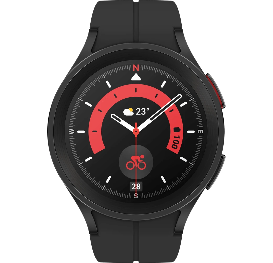 Black Titanium Samsung Galaxy Watch5 Pro Smartwatch, Titanium Case and Sport Band, 45mm.2