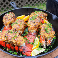 Lobster Skewers with Bang Bang Sauce - Over The Fire Cooking