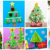 How to make a fun 3D paper Christmas tree craft with construction paper -  Twitchetts