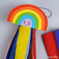 Tissue Paper Rainbow Canvas Art - Easy Peasy and Fun