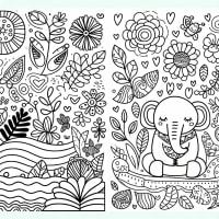 Bohemian Sun And Moon Coloring Pages For Adults