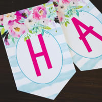 free printable banner letters pink ombre six clever sisters