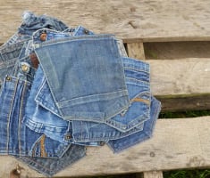 How to Paint on Denim: A Guide to DIY Jeans Painting with a Mushroom  Tutorial - Pillar Box Blue