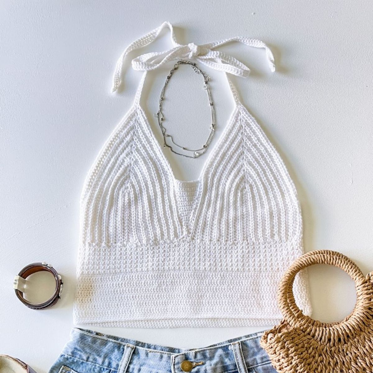 Ravelry: White Diamond Halter Top pattern by Color Me Crocheted