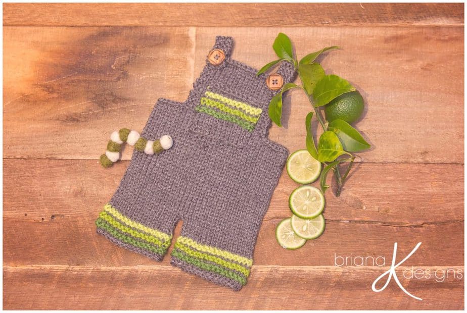 Caterpillar Knit Overalls Free Pattern - Briana K Designs