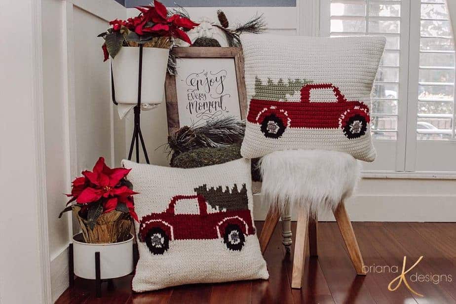 Fall Truck {Style 1} Pillow Cover.