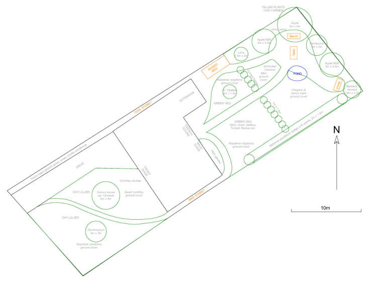 Outline forest garden CAD plan