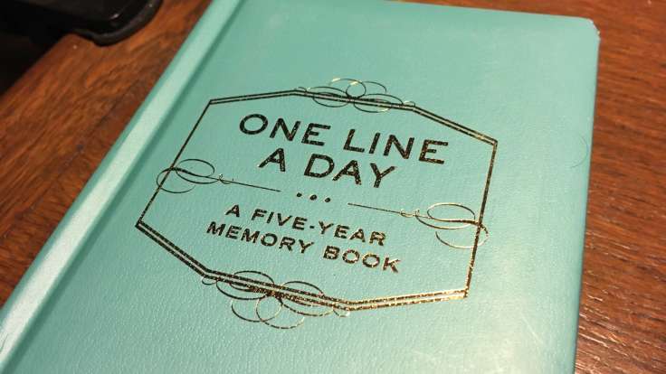 Journal with the title “One Line a Day: A Five Year Memory Book”