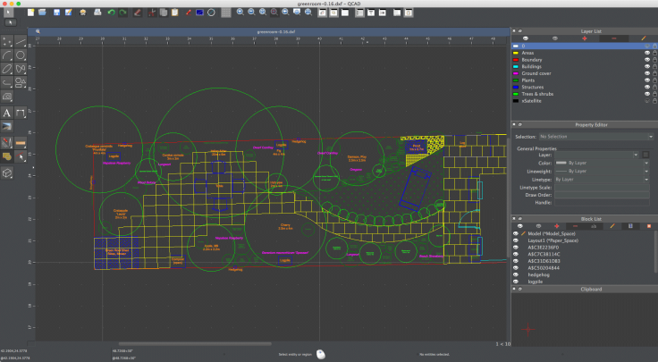 Computer Aided Design screenshot of small garden design