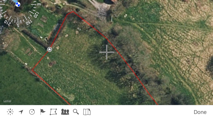 Screenshot of satellite mapping iOS application Theodolite