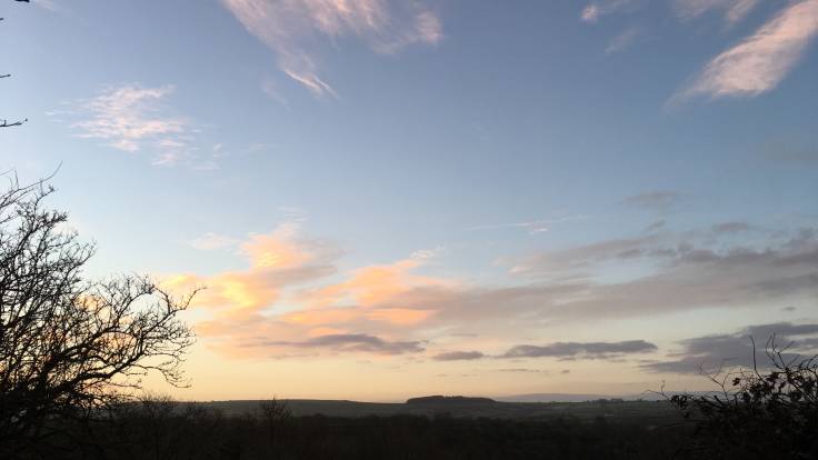 Morning clear sky over valley