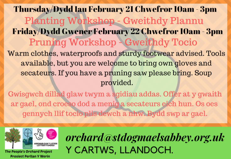 Poster for The People's Orchard planting and pruning workshops