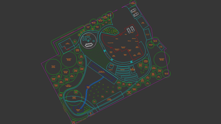 Detailed CAD garden plan