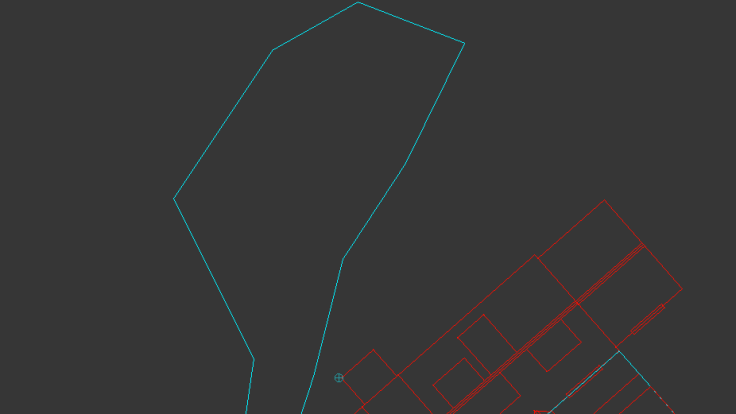 Finished outline of garden in CAD