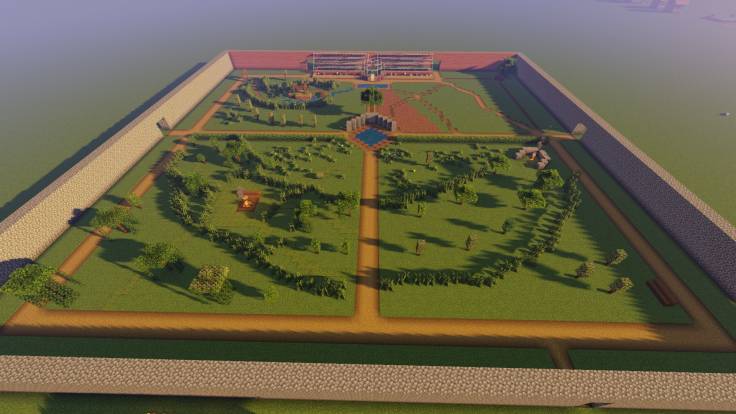 Screenshot of walled garden Minecraft mockup