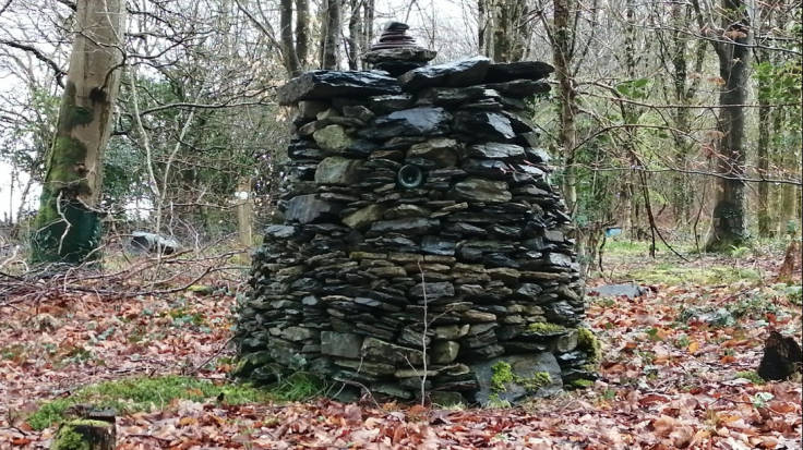 Stone cairn amongst the Beech leaves