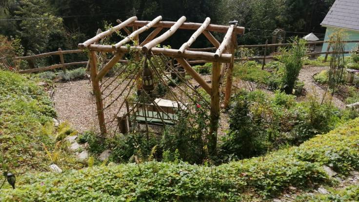 Garden and pergola from above