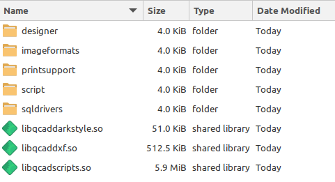 Screenshot of file list of 3 lonely plugins