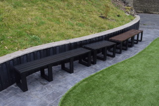 Recycled plastic benches