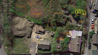 Screenshot of satellite photo & CAD