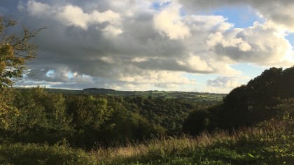 Cloudy wooded valley