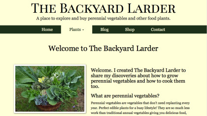 Screenshot of Backyard Larder website